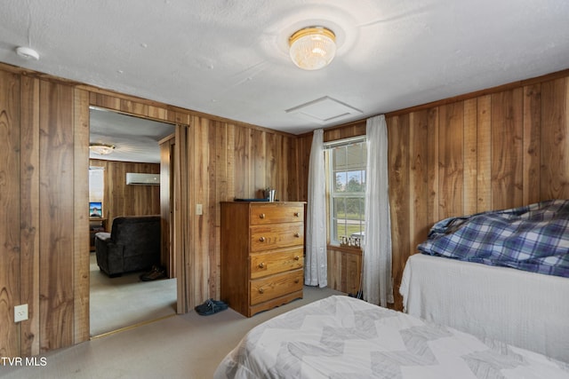 590 Kingsport Hwy, Greeneville, TN 37745 - bedroom with wood walls, carpet flooring, and attic access