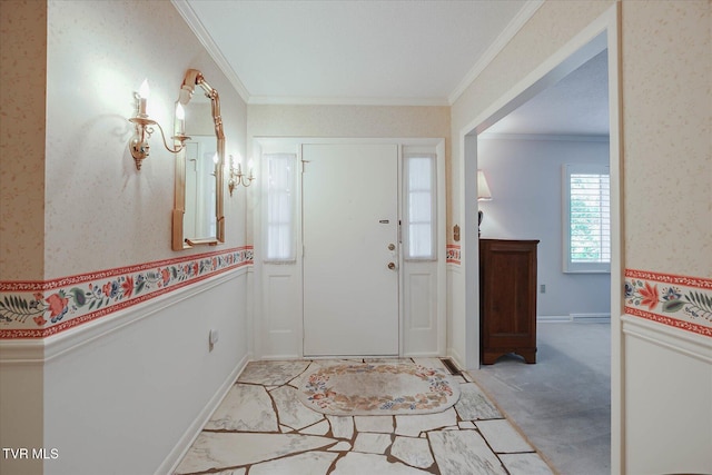 4401 Beechcliff Dr, Kingsport, TN 37664 - entrance foyer featuring crown molding and light colored carpet