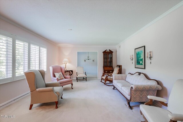 4401 Beechcliff Dr, Kingsport, TN 37664 - living room featuring ornamental molding and light colored carpet