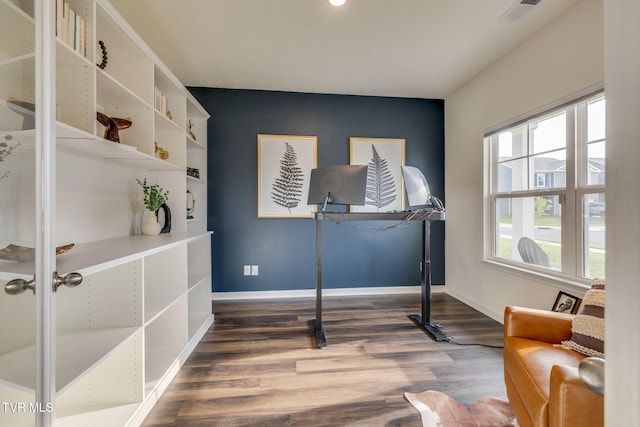 2340 Hamshire St, Johnson City, TN 37601 - office area with wood finished floors, baseboards, and recessed lighting