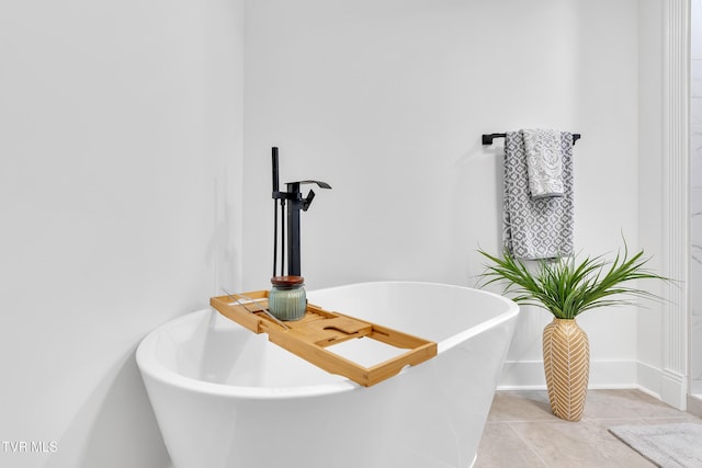 bathroom view of a freestanding tub