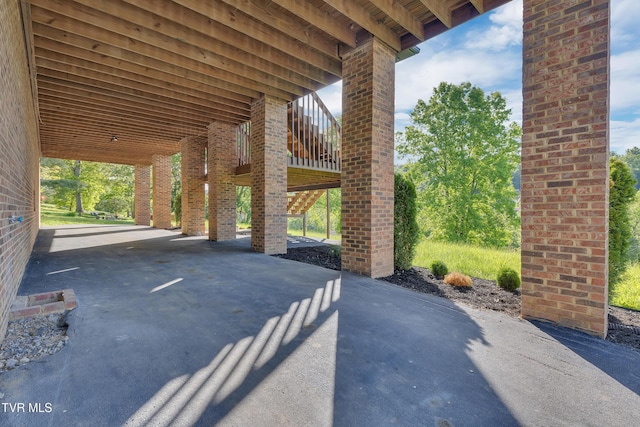 view of patio / terrace with stairs