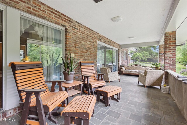 view of patio with an outdoor living space