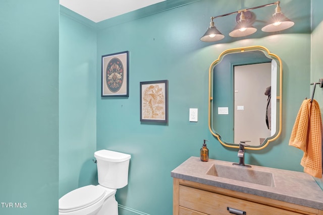 588 Spring Valley Rd, Bristol, VA 24201 - bathroom with toilet, vanity, and baseboards