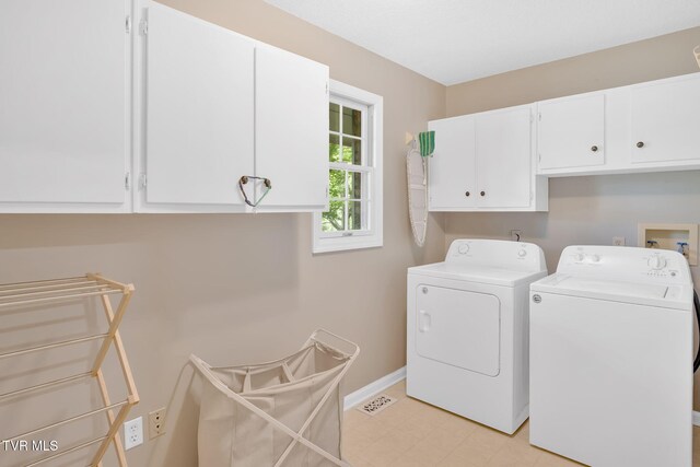 588 Spring Valley Rd, Bristol, VA 24201 - clothes washing area featuring cabinet space, washer and dryer, and baseboards