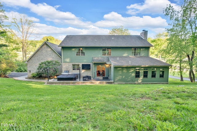 588 Spring Valley Rd, Bristol, VA 24201 - back of property with a yard, a chimney, and a patio area