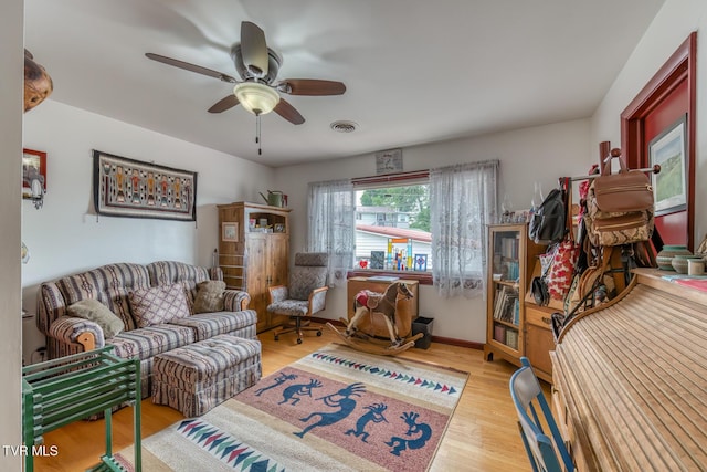 629 Buffalo Rd, Blountville, TN 37617 - living room with ceiling fan and light wood-type flooring