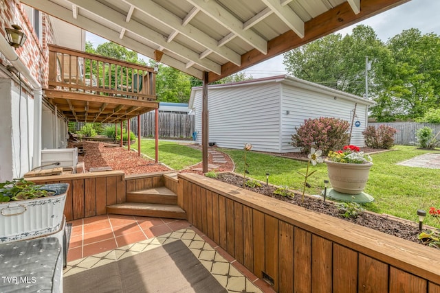 629 Buffalo Rd, Blountville, TN 37617 - view of patio / terrace with an outdoor structure and a wooden deck