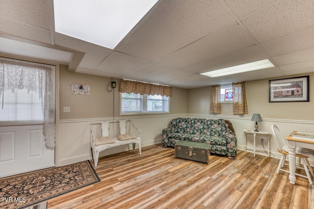 629 Buffalo Rd, Blountville, TN 37617 - sitting room with a paneled ceiling, wood finished floors, and a wainscoted wall
