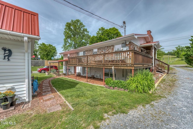 629 Buffalo Rd, Blountville, TN 37617 - back of house with a wooden deck and a chimney