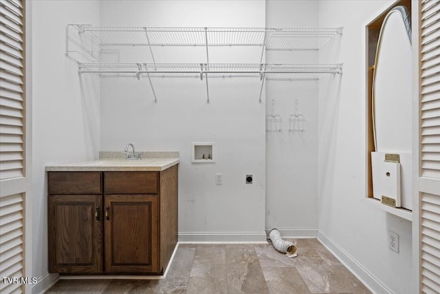 15127 Stonewall Rdg, Bristol, VA 24202 - laundry area with hookup for an electric dryer, hookup for a washing machine, and baseboards