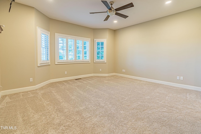 15127 Stonewall Rdg, Bristol, VA 24202 - carpeted empty room with recessed lighting and ceiling fan