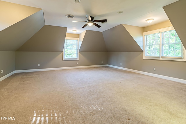 15127 Stonewall Rdg, Bristol, VA 24202 - additional living space featuring ceiling fan, carpet flooring, and vaulted ceiling