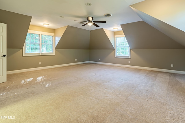 15127 Stonewall Rdg, Bristol, VA 24202 - additional living space featuring ceiling fan, carpet floors, and vaulted ceiling
