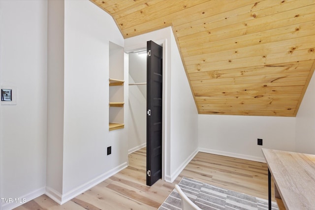 2504 Fort Henry Dr, Kingsport, TN 37664 - bonus room featuring wooden ceiling, vaulted ceiling, light wood-style flooring, and baseboards