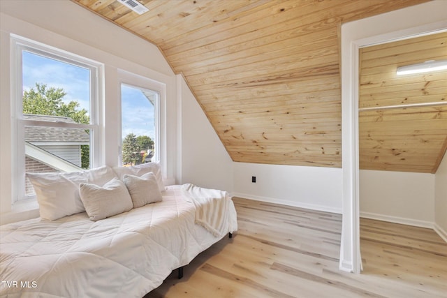 2504 Fort Henry Dr, Kingsport, TN 37664 - bedroom with wooden ceiling, vaulted ceiling, baseboards, and light wood finished floors