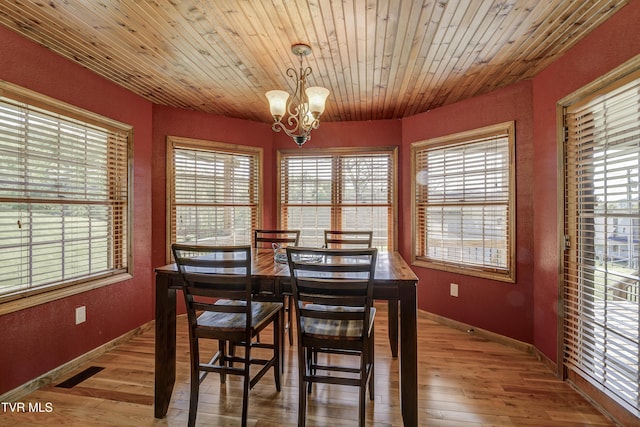 138 Ray Cemetery Rd, Roan Mountain, TN 37687 - dining area with a chandelier, healthy amount of natural light, wood ceiling, and a textured wall