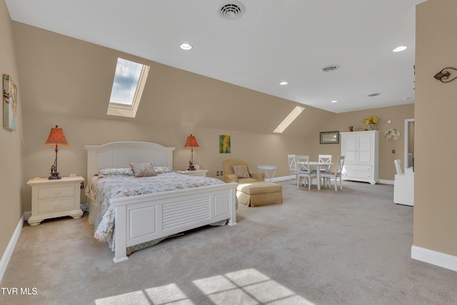 1905 Martin Rd, Limestone, TN 37681 - bedroom with a skylight, light colored carpet, lofted ceiling, recessed lighting, and baseboards