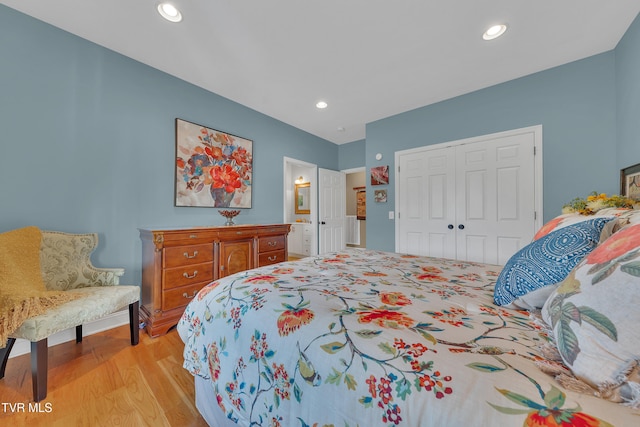 1905 Martin Rd, Limestone, TN 37681 - bedroom with a closet, light wood-type flooring, recessed lighting, and ensuite bathroom
