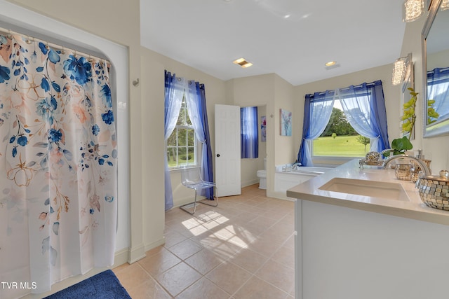 1905 Martin Rd, Limestone, TN 37681 - full bathroom featuring healthy amount of natural light, tile patterned floors, vanity, and toilet