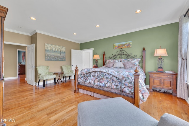 1905 Martin Rd, Limestone, TN 37681 - bedroom with recessed lighting, light wood finished floors, crown molding, and baseboards