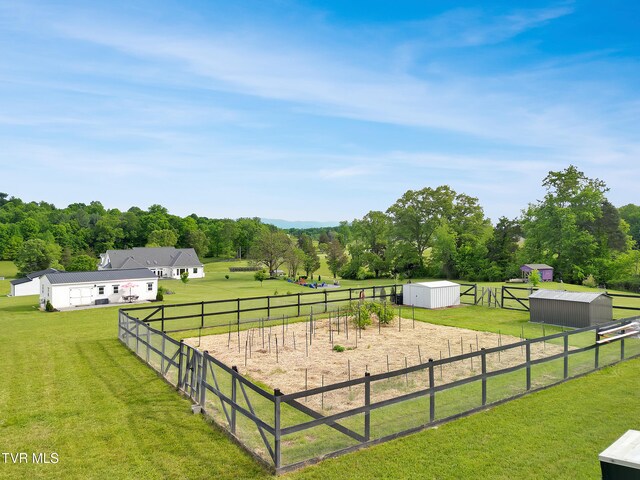 1905 Martin Rd, Limestone, TN 37681 - view of yard featuring a storage shed, an outdoor structure, and a view of countryside