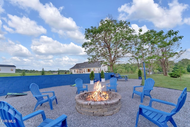 1905 Martin Rd, Limestone, TN 37681 - view of patio featuring an outdoor fire pit