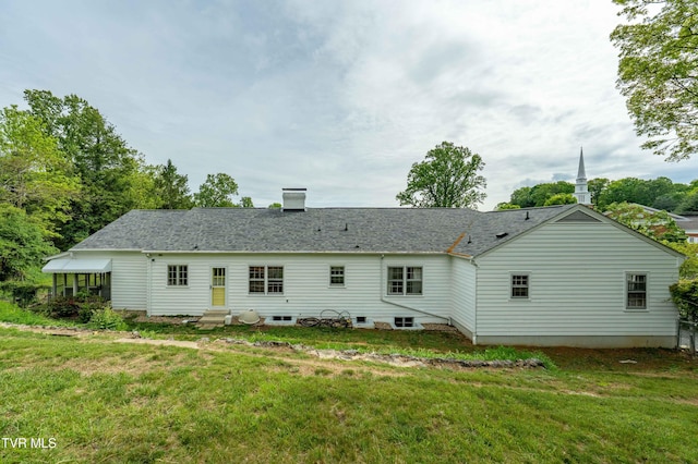 134 Parkland Dr, Bristol, VA 24201 - rear view of house with a yard and a chimney
