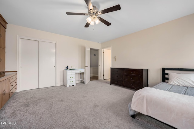 134 Parkland Dr, Bristol, VA 24201 - bedroom featuring carpet flooring, a closet, and a ceiling fan