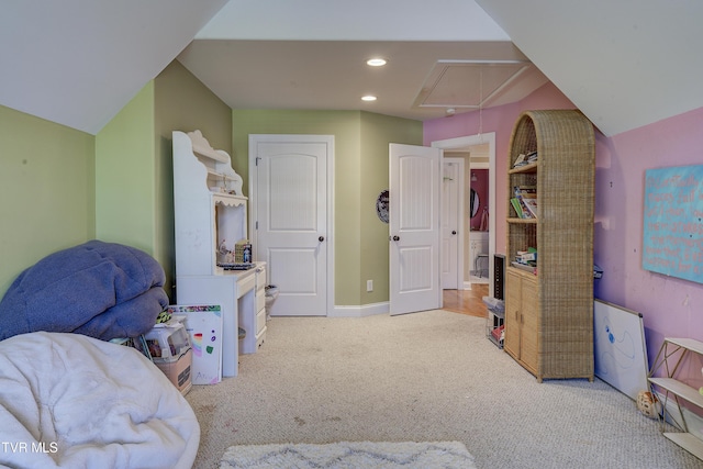2909 Greenline Rd, Johnson City, TN 37604 - game room featuring attic access, carpet, baseboards, and recessed lighting