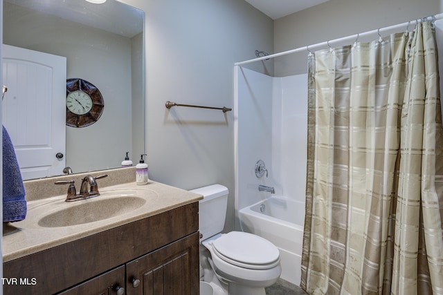 2909 Greenline Rd, Johnson City, TN 37604 - full bath featuring toilet, shower / tub combo with curtain, and vanity