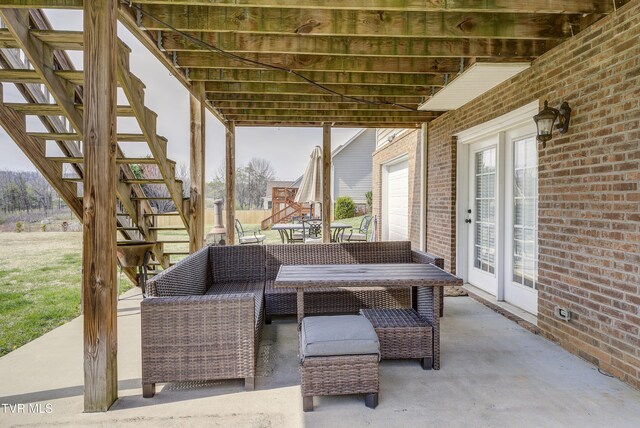 2909 Greenline Rd, Johnson City, TN 37604 - view of patio with stairs and an outdoor hangout area