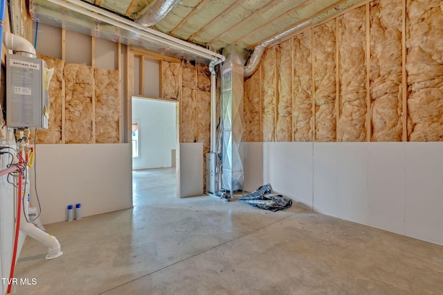 view of unfinished basement