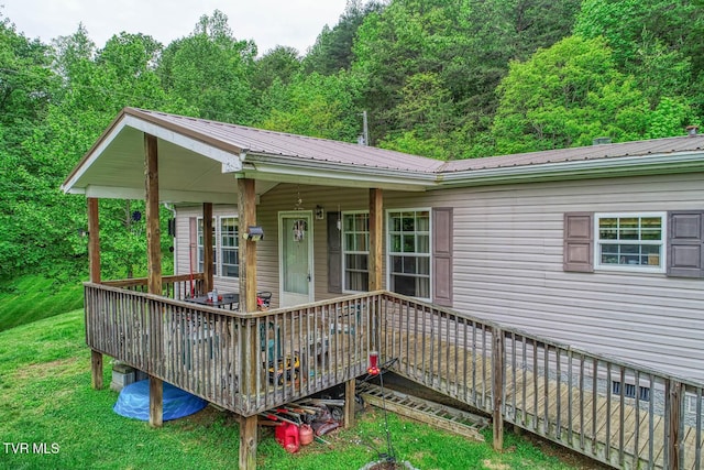 596 Devils Nose Rd, Rogersville, TN 37857 - wooden deck with a yard