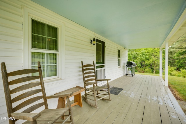 894 Mountain View Rd, Rogersville, TN 37857 - wooden porch with area for grilling