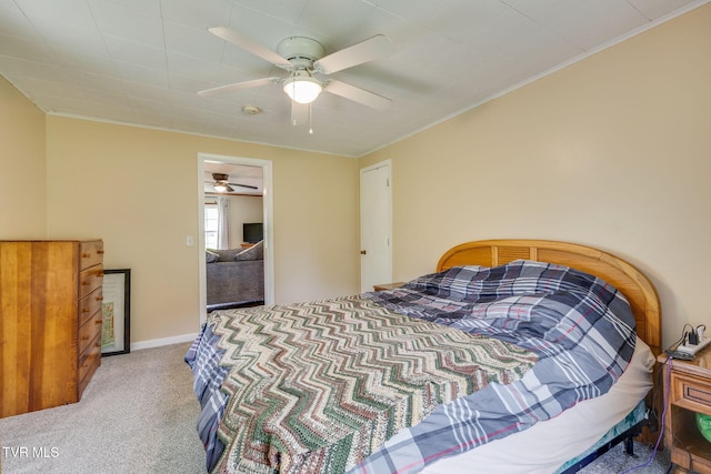 894 Mountain View Rd, Rogersville, TN 37857 - bedroom featuring carpet floors, ornamental molding, ceiling fan, and baseboards