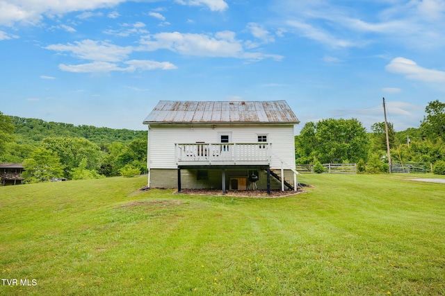 894 Mountain View Rd, Rogersville, TN 37857 - rear view of house with a deck, stairs, and metal roof