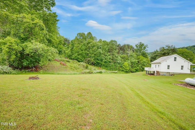 894 Mountain View Rd, Rogersville, TN 37857 - view of green lawn with a deck