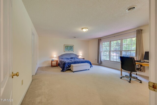 3502 Bondwood Cir, Johnson City, TN 37604 - bedroom with carpet, a textured ceiling, a desk, and baseboards