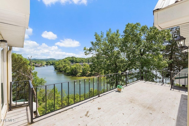 balcony with a water view