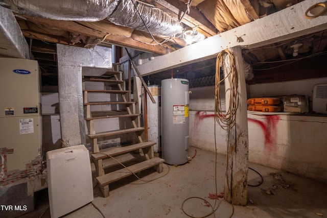 1496 Old State Route 34, Telford, TN 37690 - unfinished basement with electric water heater and stairway