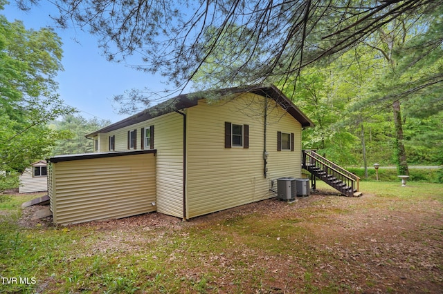 8020 Rock Switch Rd, Wise, VA 24293 - view of home's exterior featuring stairway and cooling unit