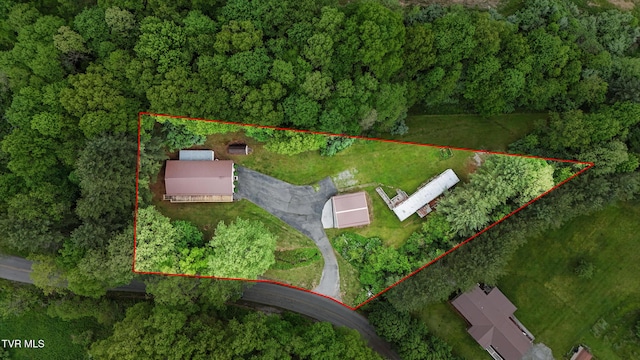 8020 Rock Switch Rd, Wise, VA 24293 - aerial overview of property's location with property parcel outlined and a forest