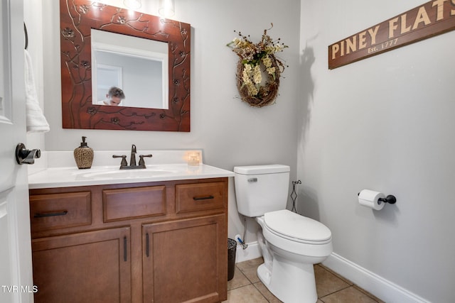134 Chancery Ct, Piney Flats, TN 37686 - half bath featuring tile patterned flooring, vanity, toilet, and baseboards