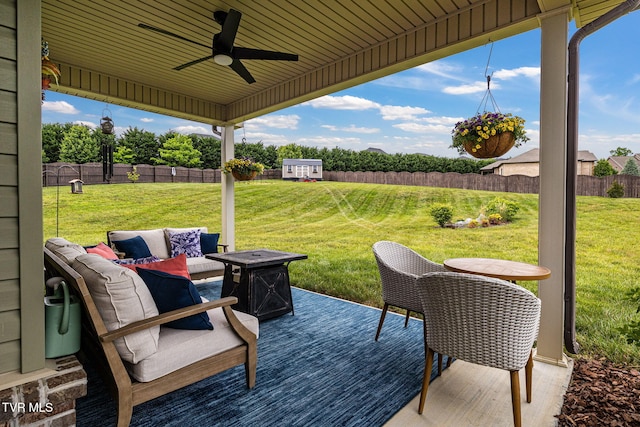 134 Chancery Ct, Piney Flats, TN 37686 - view of patio / terrace featuring an outdoor living space and a ceiling fan