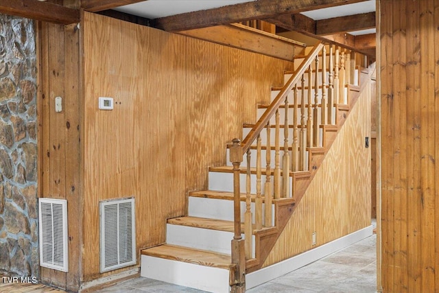 2318 Westwood St, Johnson City, TN 37604 - stairs with wooden walls