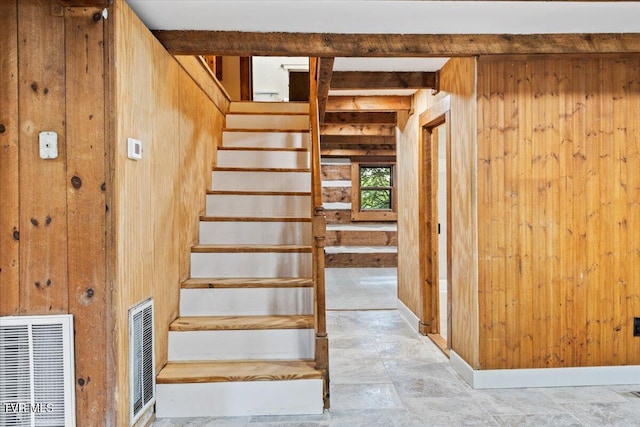 2318 Westwood St, Johnson City, TN 37604 - stairway featuring wooden walls