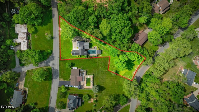 212 Old Castle Rd, Kingsport, TN 37660 - aerial overview of property's location with property parcel outlined