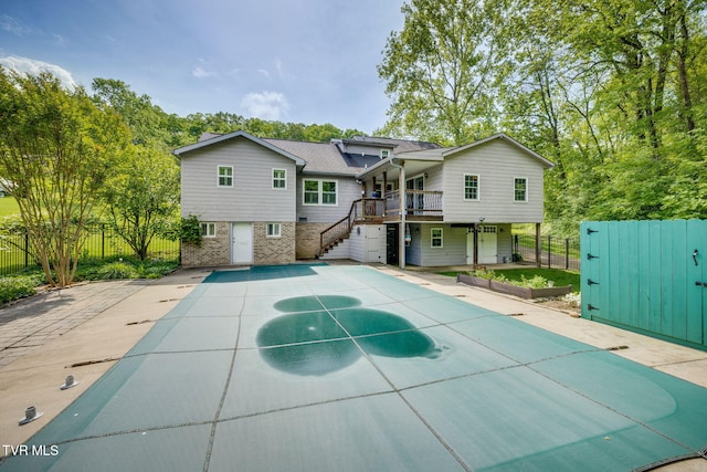 212 Old Castle Rd, Kingsport, TN 37660 - view of sport court with stairs, fence, a gate, and basketball hoop