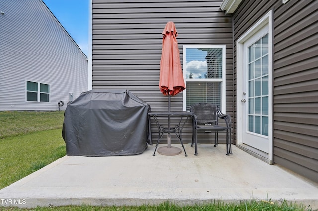 view of patio featuring grilling area